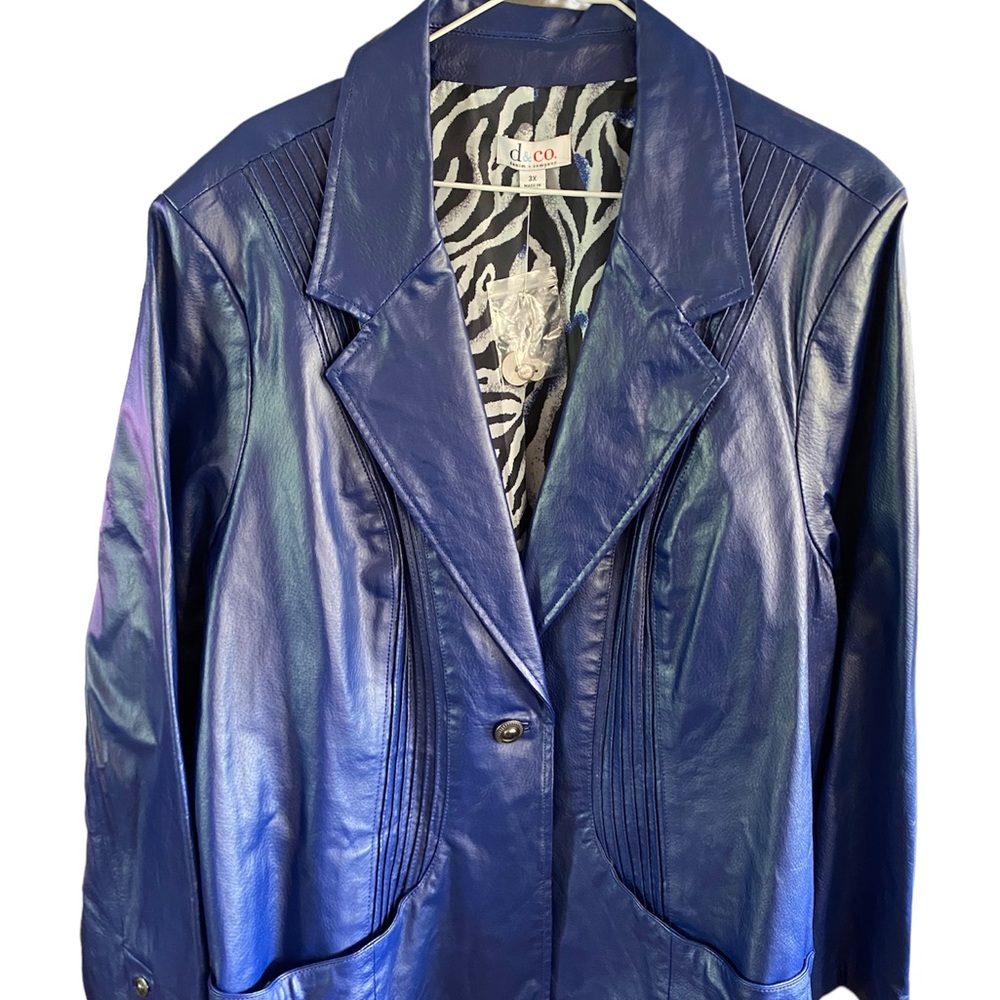 NWOT Denim & Co. Leather dress jacket